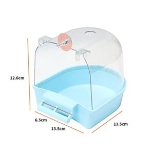 lamphle Parrot Bath Box Easy Installation Washing Dry Cleaning Lightweight Thicken Leak-Proof Parrot Bath Box for Lovebirds Green