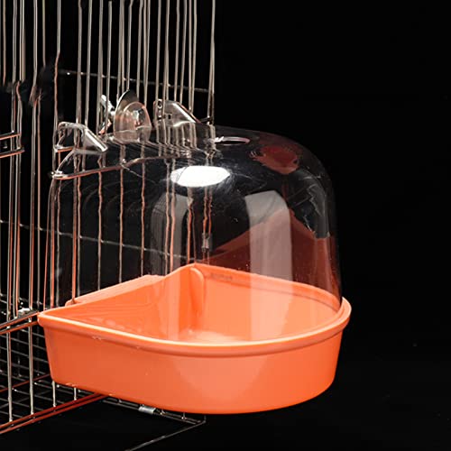 lamphle Parrot Bath Box Easy Installation Washing Dry Cleaning Lightweight Thicken Leak-Proof Parrot Bath Box for Lovebirds Green