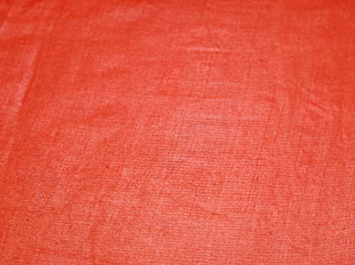 Peegli Vintage Orange Saree Woven Cloth 100% Pure Silk Fabric Art Craft Women Sari