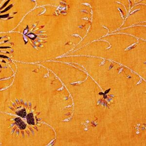 Peegli Vintage 100% Pure Silk Saree Yellow Woven Dress Making Fabric DIY Craft Sari