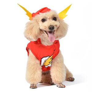 dc comics superhero the flash halloween dog costume – small - | dc superhero halloween costumes for dogs, funny dog costumes | officially licensed dc dog halloween costume