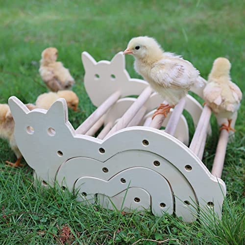 Chick Perch Roost 4 Pack , Natural Wood Chicken Roosting Bar for Coop Chick and Baby Birds , Chicken Wood Stand Training Perch Chick Toys for Brooder