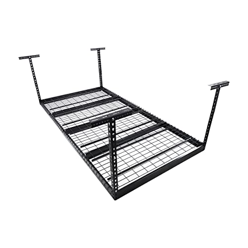 ABN Garage Shelving Ceiling Mounted Storage Racks - 4x8ft Ceiling Garage Storage System for Totes Decorations and More