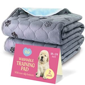 super absorbent washable pee pads for dogs - 2-pack superior reusable puppy pads pet training pads –100% waterproof dog pee pad protects against urine leakage non-slip grip prevents slipping& bunching