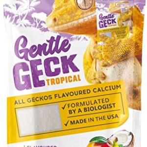 Gargeer 4oz Gecko Calcium without Vitamin D3, Phosphorus-free, Ultrafine Powder. Ready to Use Supplement for Geckos & Fruit-Eating Reptiles. Flavored with Real Organic Tropical Fruits. Made in the USA