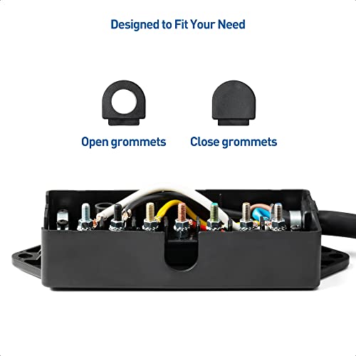 Cable Matters 7-Way Trailer Wire Harness 6ft with Junction Box for Trailer in Black - Inline Trailer Cord with 7-Gang Junction Box and 6 Feet Trailer Plug