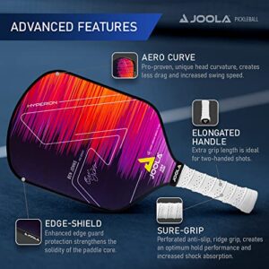 JOOLA Ben Johns Hyperion CAS 13.5 Pickleball Paddle - Carbon Abrasion Surface with High Grit and Spin, Sure-Grip Elongated Handle & 13.5mm Polypropylene Honeycomb Core - Comes With Custom Paddle Cover