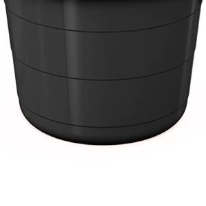 Life Story Large 17 Gallon Flexible Plastic Storage Bucket Container with Easy Grip Rope Handles for Indoor and Outdoor Storage, Black, 8 Pack