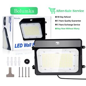 Bolumka 100W LED Wall Pack Light with Dusk-to-Dawn Photocell, IP65 Waterproof Security Flood Lights Outdoor, 5000K Daylight 13,500LM Super Bright 100-277V for Commercial Street & Area Lighting