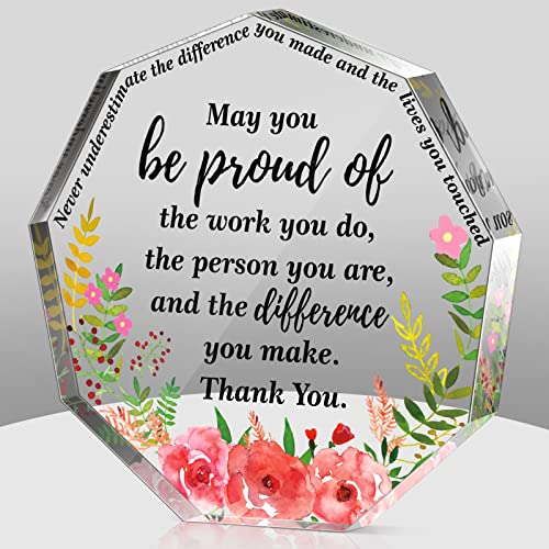 Thank You Gift for Women Inspirational Gifts Coworker Gifts Office Gift for Colleague Leaving Job Gifts Farewell Gift Appreciation Gifts for Friends Nurse Teacher Keepsake (Nonagon)