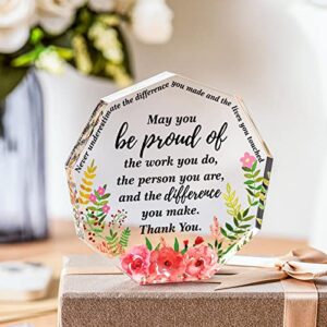 Thank You Gift for Women Inspirational Gifts Coworker Gifts Office Gift for Colleague Leaving Job Gifts Farewell Gift Appreciation Gifts for Friends Nurse Teacher Keepsake (Nonagon)