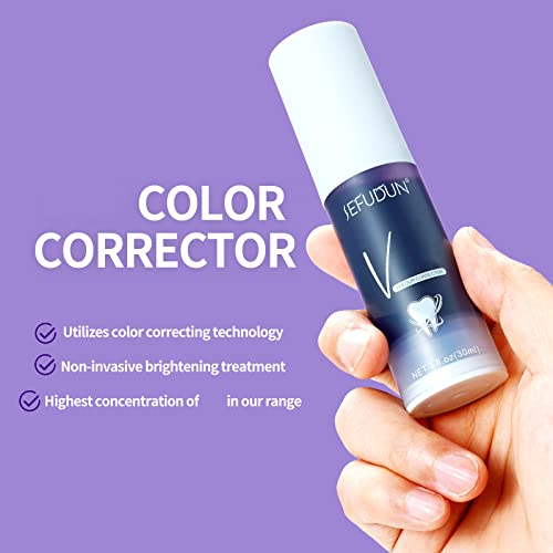 Whitening Toothpaste, Dental Colour Corrector, Purple Toothpaste for Teeth Whitening, Deeply Cleaning Gums, Stain Removal, Free of Peroxide, with Natural Formula, Not Causing Sensitivity 30ml