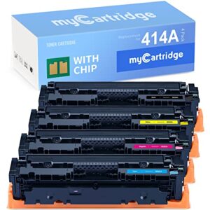 mycartridge 414a toner cartridge remanufactured replacement for hp 414a w2020a (with chip) use with color laserjet pro mfp m479fdw m454dw m479fdn