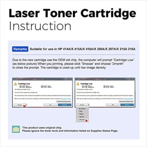 myCartridge 414A Toner Cartridge Remanufactured Replacement for HP 414A W2020A (with chip) use with Color Laserjet Pro MFP M479fdw M454dw M479fdn