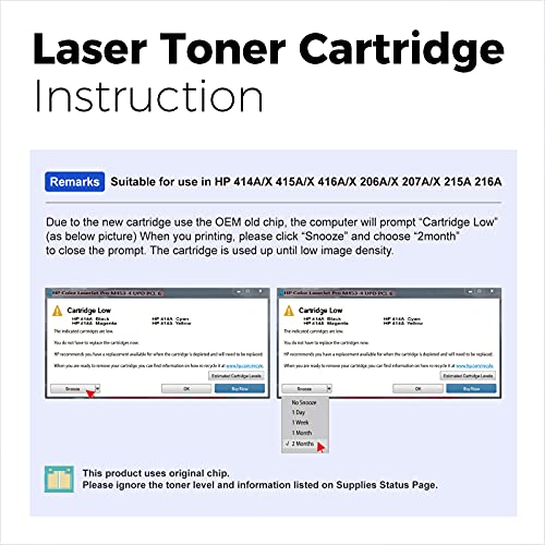 myCartridge 414A Toner Cartridge Remanufactured Replacement for HP 414A W2020A (with chip) use with Color Laserjet Pro MFP M479fdw M454dw M479fdn