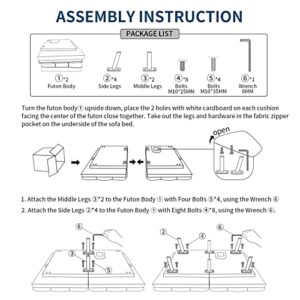 MUUEGM Futon Sofa Bed Couch Memory Foam Futon Bed,Modern Sofas for Living Room,Convertible Sleeper Sofa w/Removable Armrests,Love Seat for Compact Living Spaces Offices Dorm Bonus Room,Linen,Grey