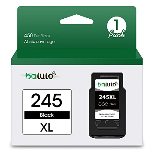 batuto Remanufactured for Canon 245xl Black Ink Cartridge Replacement for Canon 245 246 Ink Cartridge for Pixma MX490 MX492 MG2522 TR4500 TR4520 TS3100 TS3122 TS3300 TS3322 TS3320(1 Black)