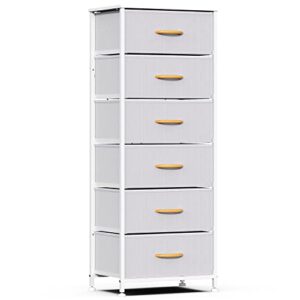 dhmaker fabric dresser for bedroom, vertical dresser with 6 drawers, storage tower with fabric organizer, tall dresser, dresser & chests of drawers for closet, nursery hallway, grey