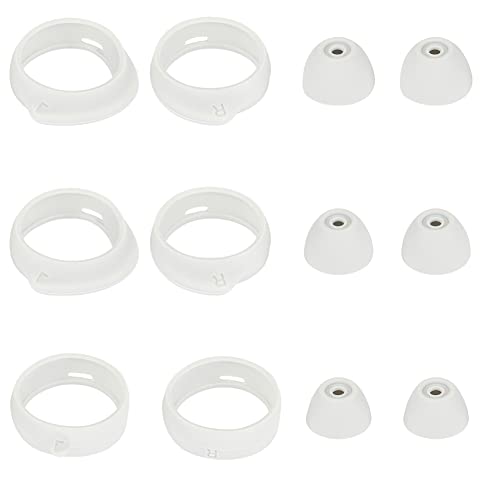 Silicone Earbud Tips Earhooks Kit for Galaxy Buds Headphone Replacement Wingtip Ear Tips Compatible with Samsung Galaxy Buds SM-R170 Headphone,S M L (6 Pairs)