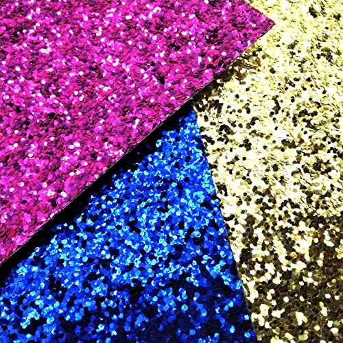 Glitter Faux Leather Sheets 10 Pack Chunky Crude Glitter Leather Sheets for Earring Keychains Craft Sewing Fabric,A4 Size,30cmx21cm (Chunky)