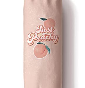 Cute Grocery Plastic Bag Holder Just Peachy Quote Fruit Grocery Trash Bag Storage Dispenser Hanging Bags Organizer for Kitchen Peach Decorative Pink 23"x9"Large