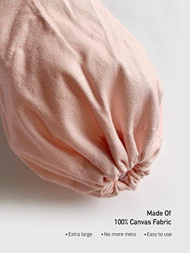 Cute Grocery Plastic Bag Holder Just Peachy Quote Fruit Grocery Trash Bag Storage Dispenser Hanging Bags Organizer for Kitchen Peach Decorative Pink 23"x9"Large