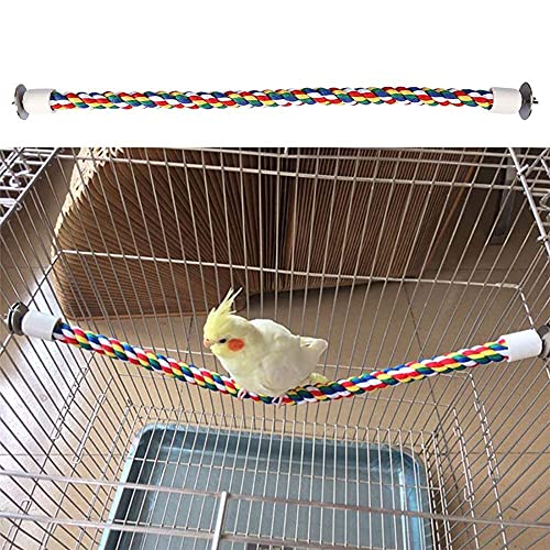 Bird Perches Rope Parrots Toys Fit Bigger Macaws Adjustable Stand Rope Ladder Rest (24in)