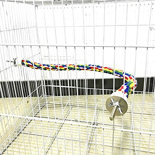 Bird Perches Rope Parrots Toys Fit Bigger Macaws Adjustable Stand Rope Ladder Rest (24in)