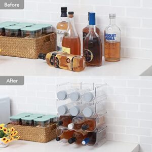 ITYLIFE CITYLIFE Water Bottle Organizer Holder Stackable Wine Storage Rack Plastic Cabinet Pantry Countertop Kitchen Refrigerator Freezer Organization Mug Shaker Blender Bottles Cups yeti