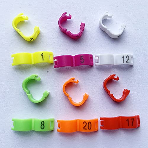 SRRPSPIGEON Bird Leg Ring 60pc 6 Color Clip Ring 3mm 4.5mm 4mm 5mm Parrot Canary Aviary Leg Band Foot Ring Open Clip Ring (5mm)