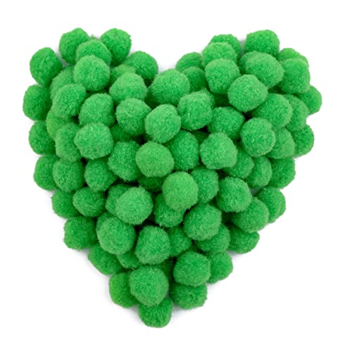 150 Pieces Pom Poms, 1 Inch Green Craft Pom Poms, Christmas Fuzzy Pompom Puff Balls, Small Pom Pom Balls for DIY Arts, Crafts Projects, Christmas Home Decorations