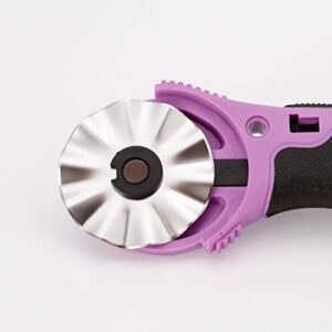 45mm Wavy Rotary Cutter with 5pcs Pinking Circular Refill Blades Fabric Paper Cutters Cutting Knife Patchwork Leather Sewing Tool