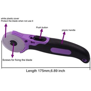 45mm Wavy Rotary Cutter with 5pcs Pinking Circular Refill Blades Fabric Paper Cutters Cutting Knife Patchwork Leather Sewing Tool