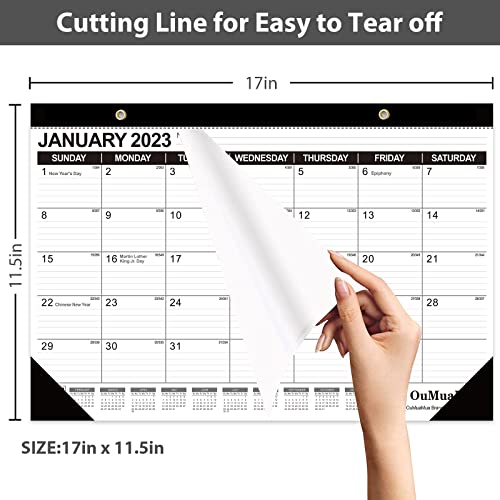 Desk Calendar 2023-2024: 17 x 11-1/2 Inches Monthly Pages Runs from January 2023 through June 2024 - 18 Monthly Desktop Calendar for Home School Office Planning and Organizing