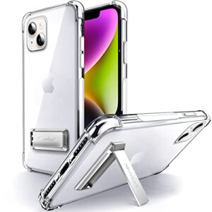 silverback compatible with iphone 14 case clear, two-way kickstand case, anti-scratch protective shockproof slim cover for iphone 14 6.1 inch - clear