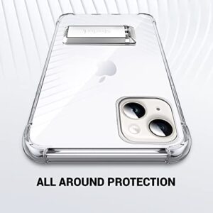 Silverback Compatible with iPhone 14 Case Clear, Two-Way Kickstand Case, Anti-Scratch Protective Shockproof Slim Cover for iPhone 14 6.1 Inch - Clear