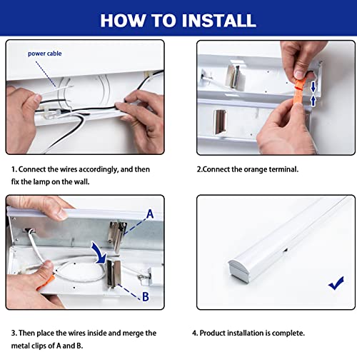 ANTLUX 110W LED Shop Light 8FT Linear Strip Lights Linkable, 12000 Lumens, 5000K, 8 Foot Garage Lights, Surface Mount and Hanging Ceiling Lighting Fixtures, Fluorescent Tube Replacement