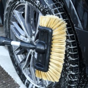 MEEJIE 10.8" Flow-Thru Soft Car Wash Brush Head for Auto Cars RV SUV Deck Truck Boat House Siding Camper Exterior Washing Cleaing Floors, Gold