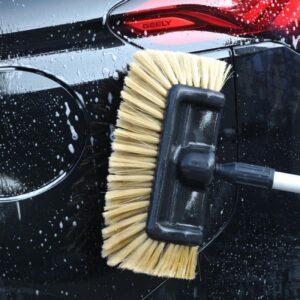 MEEJIE 10.8" Flow-Thru Soft Car Wash Brush Head for Auto Cars RV SUV Deck Truck Boat House Siding Camper Exterior Washing Cleaing Floors, Gold