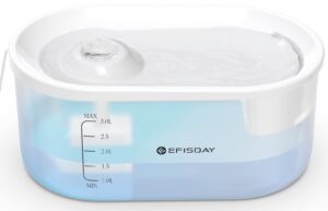 efisday wf010 cat water fountain, 101oz/3l automatic pet water fountain with ultra quiet pump, bpa-free, transparent water dispenser for dogs, cats,multiple pets.
