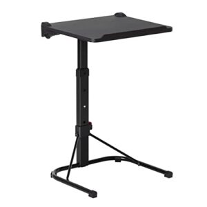 maarch folding tv tray table, adjustable tv dinner table, foldable tray table for eating and laptops, wall mountable, black