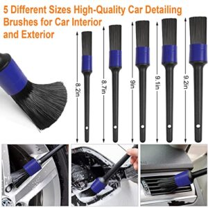 WANTERONG 23Pcs Car Detailing Brush Kit: Car Detailing kit, Auto Detailing Drill Brush Set, Car Detailing Brushes Wash Kit, Car Cleaning Tools Kit for Automotive Interior Exterior Wheel Rim Dashboard