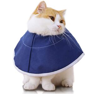 cat cone collar, soft nonwoven fabric elizabethan collar, adjustable recovery pet cone e-collar for cats kitten puppy, surgery to stop licking and head scratching-prevent recurrent infections. (small)