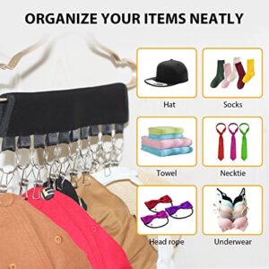 Hat Organizer Holder for Hanger, 10 Stainless Steel Storage Hooks Hat Storage for Room & Closet,Display Wall Mounted hat Rack, Suitable for Storing Baseball caps, Socks, Ties, Keys(2PC