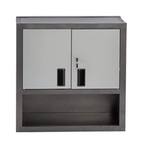 rockpoint buttom open drawer wall foldable storeage cabinets with doors，garage storage cabinet 2 shelves & locker,metal grey