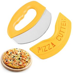 niceeshop pizza cutter, pizza knife sharp stainless steel blade, easy-to-clean and safe slicer with cover, for pizza lovers-a warm gift for mom.