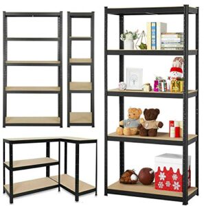 Jupitor Kitchen Storage 5-Tier Storage Shelves Garage Shelving Adjustable Metal Shelves for Storage, 175KG Per Shelf Garage Storage Utility Rack, Heavy Duty Shelves Organization Multipurpose Shelf