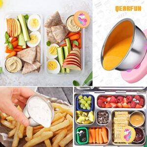 6PCS Kids Condiment Salad Dressing Containers,1.9oz/55ml Reusable Unicorn Small Dip Sauce Ketchup Container Cups with Lids, Kid Toddlers Silicone Mini Bento Lunch Box Accessories for School Lunches