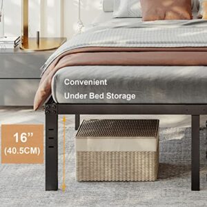 Artimorany King Size Bed Frame 18 Inches Tall, Heavy Duty Metal Platform, Steel Slats with 3000lbs, No Box Spring Needed, Easy Assembly, Noise Free, Black