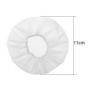 BBTO 300 Pieces Non-Woven Sanitary Headphone Ear Cover Disposable Headset Covers Fabric Earpad Covers for Headphones (White, L-11 cm)